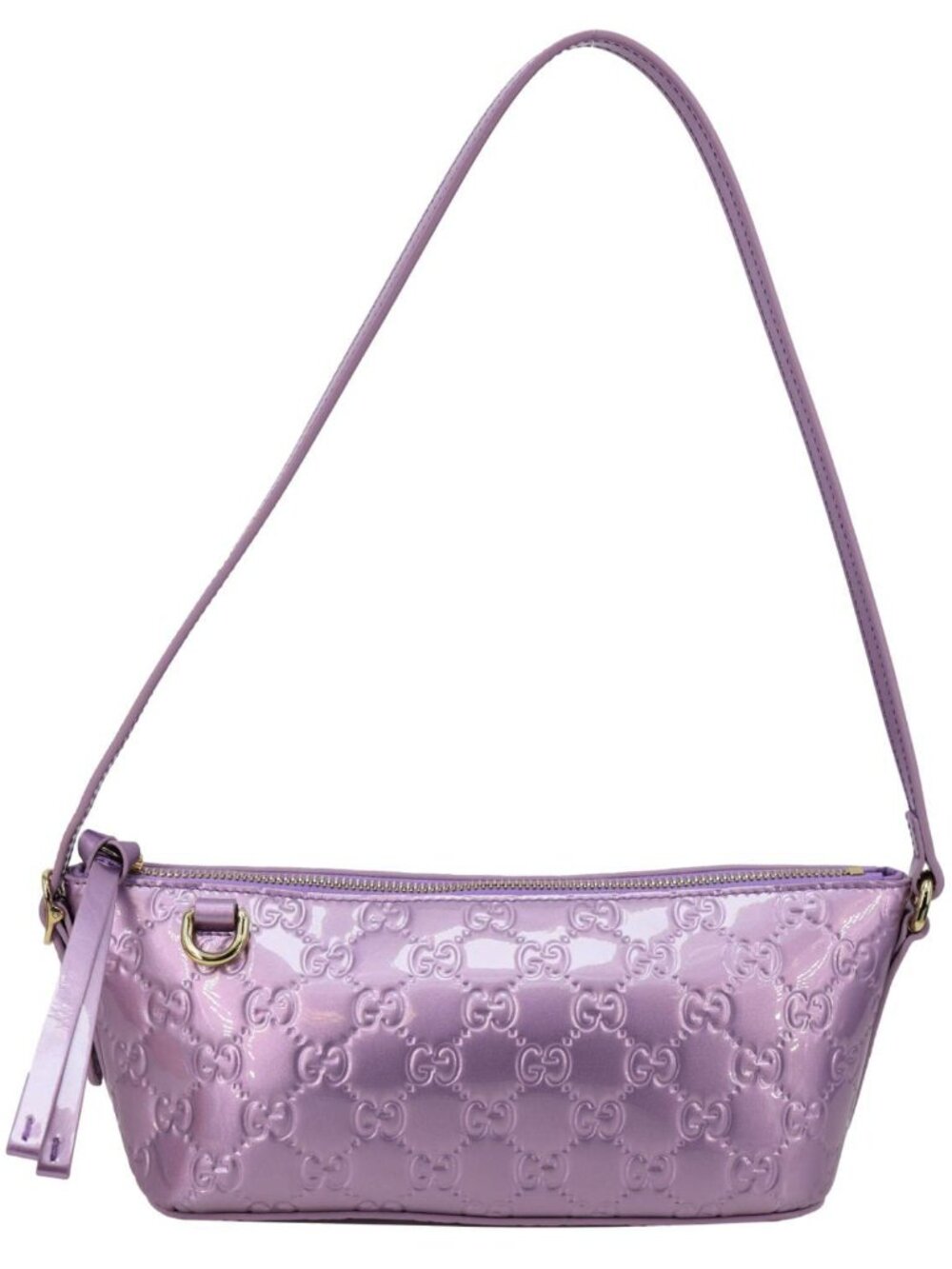 Gucci  GG Emblem Patent Leather Shoulder Bag Purple 847281